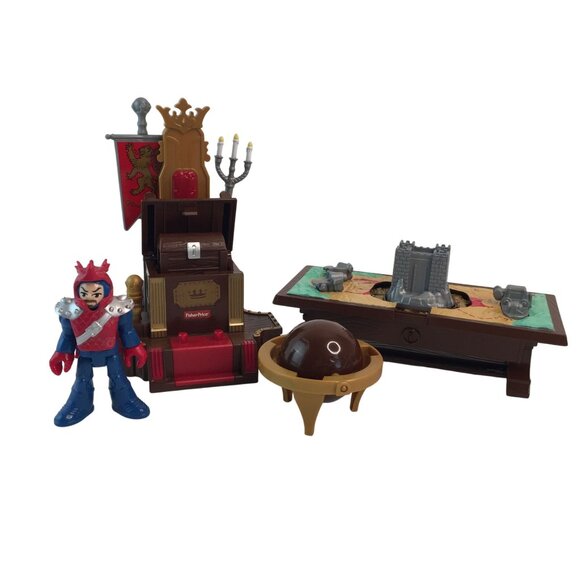 Fisher Price Imaginext Castle Battle Plan Set w/Knight Figure Table Throne - Picture 1 of 9